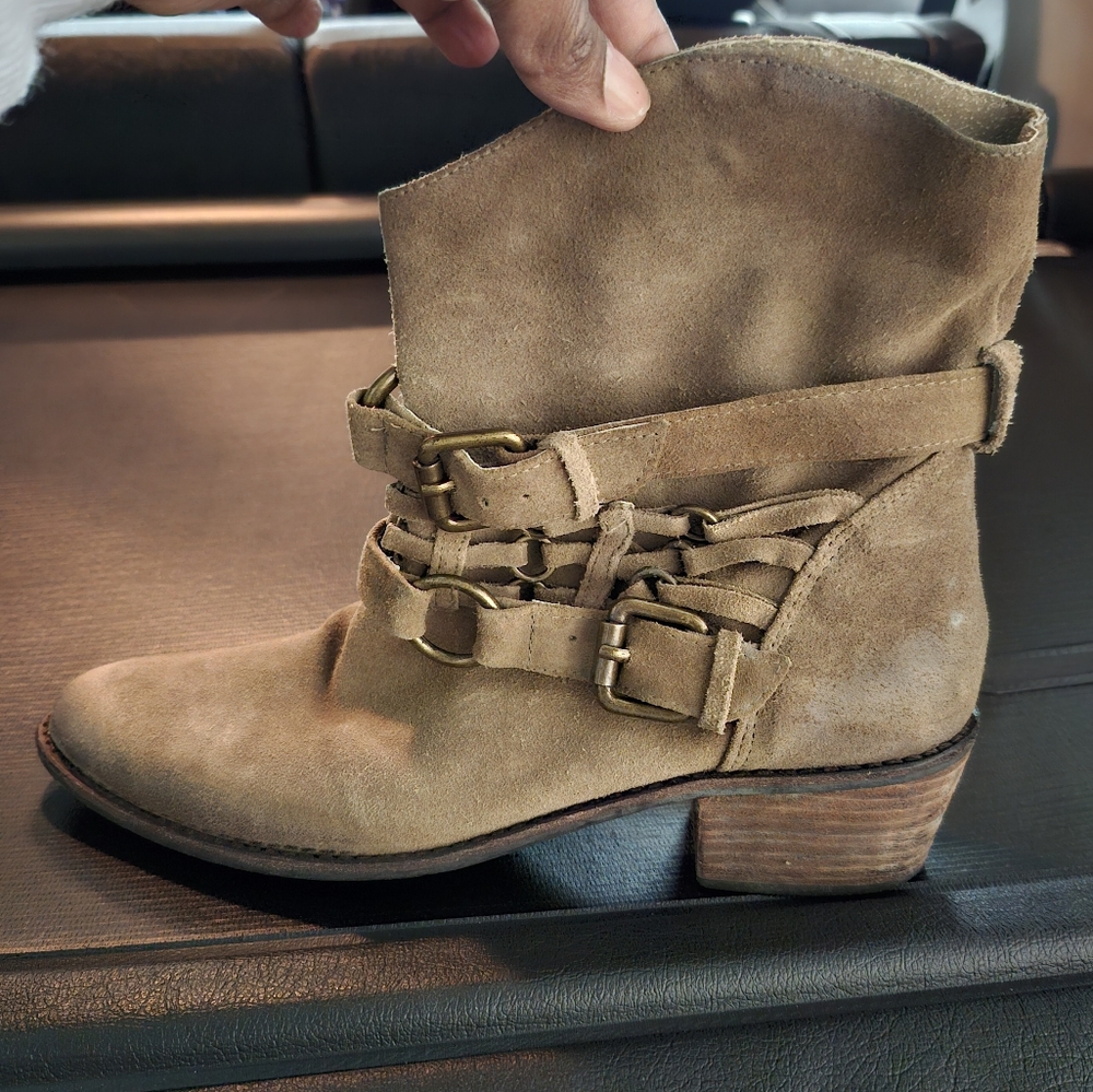 Women's Tan Suede Ankle Boots